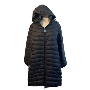 Michael Kors Ladies XL Black Puffer Coat Jacket Packable Down Hood Full Zip $240